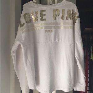 VS Pink white oversize sweatshirt