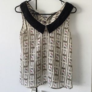 Macy's Hello Kitty sleeveless collar blouse