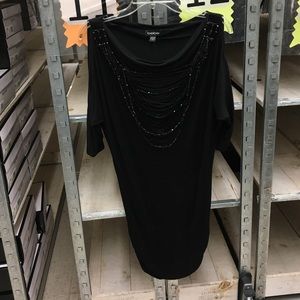 Bebe Beaded Detail 3/4 Sleeve Blouse