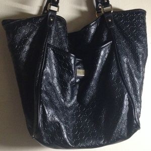Tommy Hilfiger black faux leather tote bag