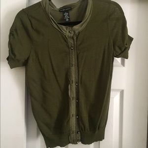 NY&Co olive green short sleeved cardigan