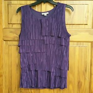 Purple sleeveless layered top size L