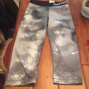 Nike pro galaxy crops. Like new! Size small