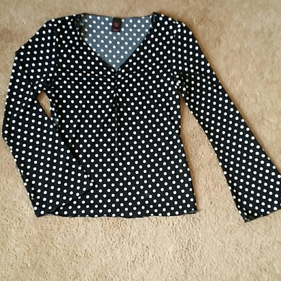 Black polka-dot top