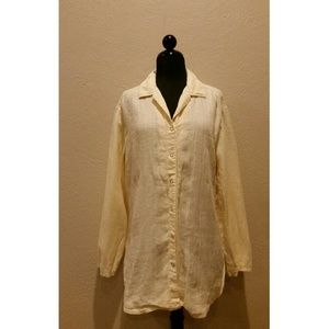 J. Jill Oversized Snap Button Down Yellow Top