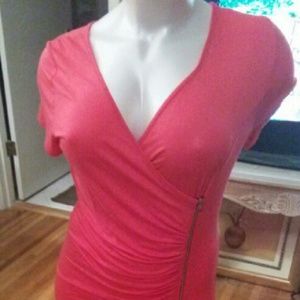 Sexy, side zip cotton jersey stretch dress