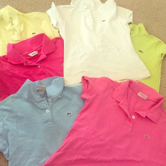 6 Lacoste women's polos size 38