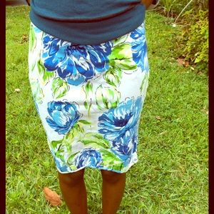 Floral print pencil skirt