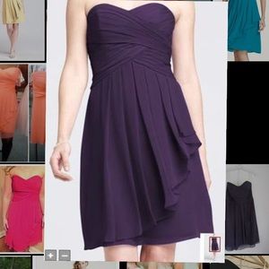 Short Chiffon Navy Blue Bridesmaid or Prom Dress