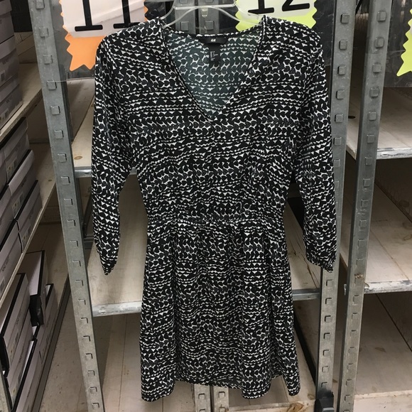 H&M Heart Print Long Sleeve Dress