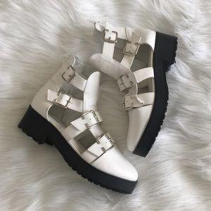 White buckle boots