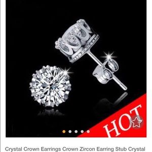 Crystal crown earrings