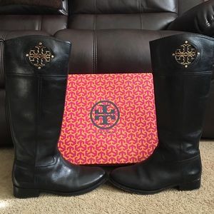 TORY BURCH KIERNAN RIDING LEATHER BOOTS
