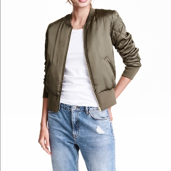 Sold! H&M Olive Green Bomber Jacket !! Brand New ! - Picture 2 of 2