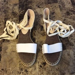 Ankle wrap lace up espadrilles