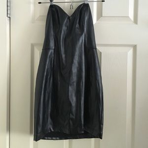 Black leather dress