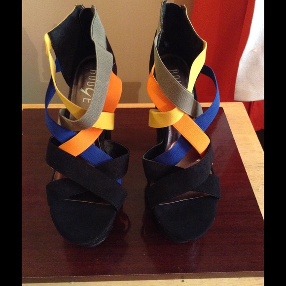 Rouge Shoes Shoes - Colorful Straps Platform Heels