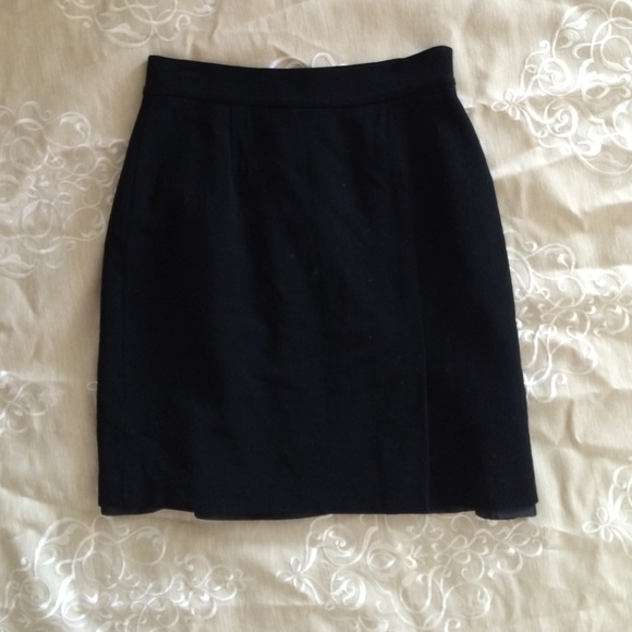 Black wool pencil skirt