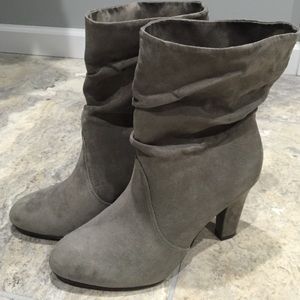 Express Gray/Taupe Suede Boots
