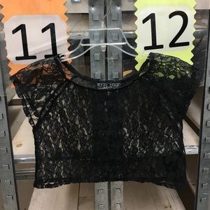 Floral Lace Cap Sleeve Crop Top