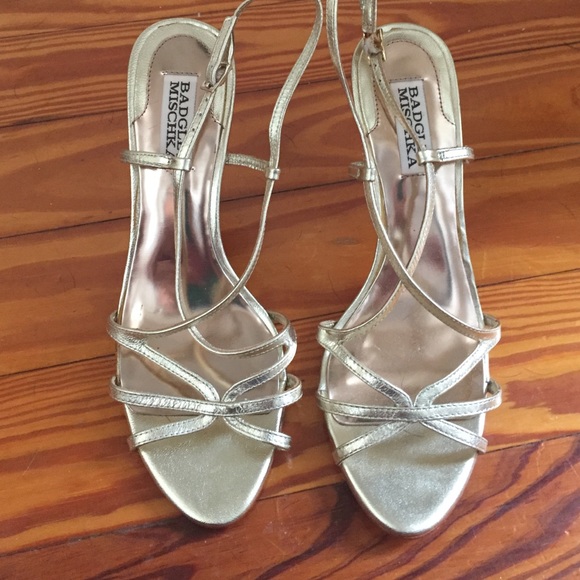 Badgley Mischka Gold sandals - Picture 2 of 4