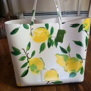 Kate Spade Painterly Lemon leather tote