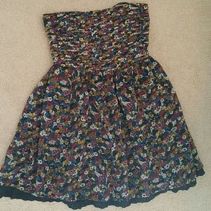 Ya Los Angeles strapless floral dress lace detail