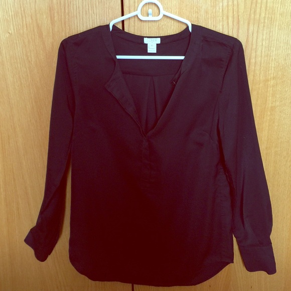 Jcrew Long Sleeve Black Blouse