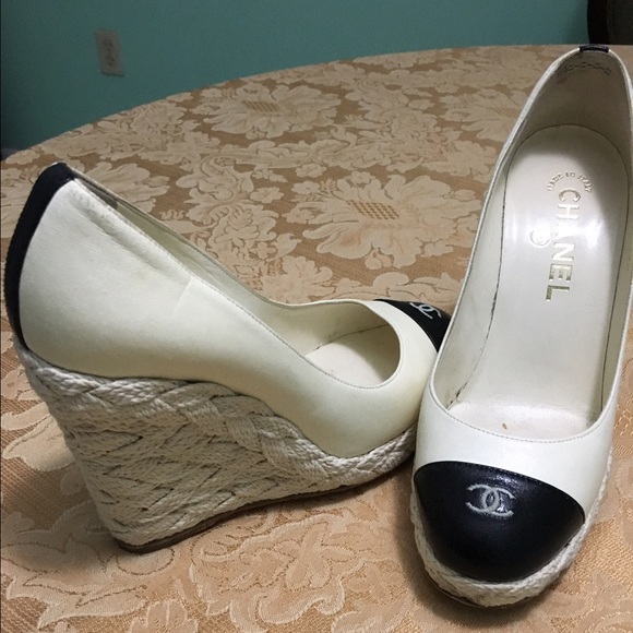 CHANEL Wedge Women's shoes size 36.5