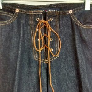 lace up guess jeans