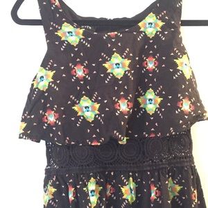 Tribal print crochet waist dress