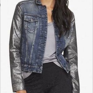 Express jeans jacket with metallic sleeves!