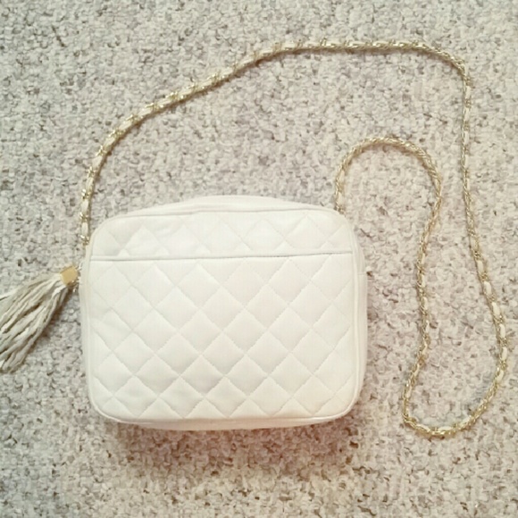 White and gold crossbody