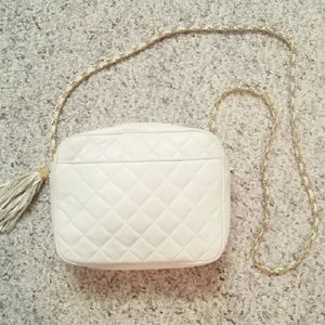 White and gold crossbody