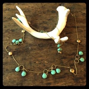Jcrew Turquoise and Gold Plated Necklace