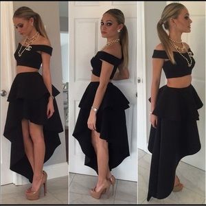 SOLD - Prom dress two piece black formal outfit