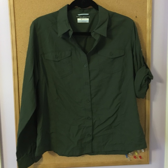Olive omni-shade button up