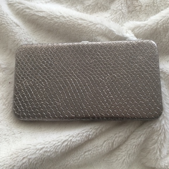 Silver Faux Snake Skin Clutch / Wallet