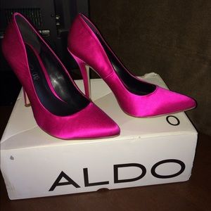 Satin pink shoes