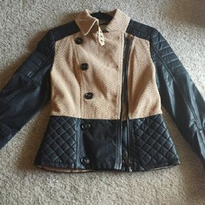 Burberry Style Trench Contrast Jacket zara leather