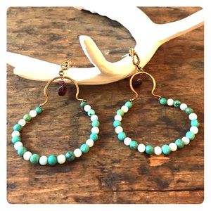 Stya Garnet and Turquoise Gemstone Earrings