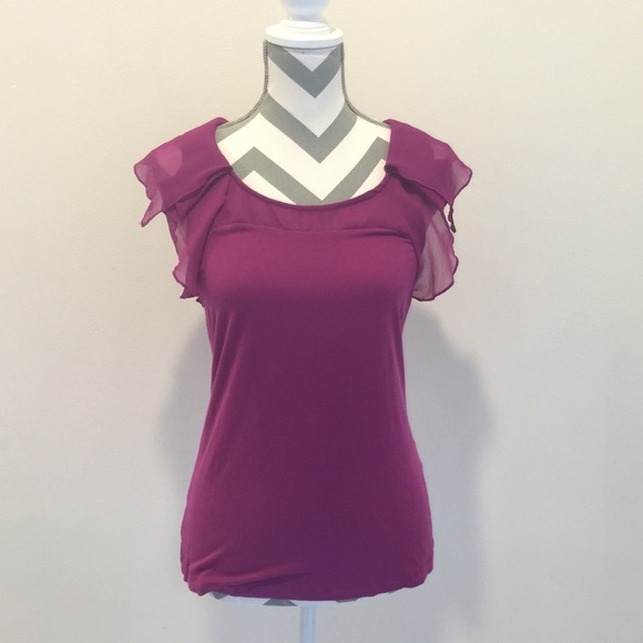 New York & Company Tops - New York & Co. Flutter Sleeve Top