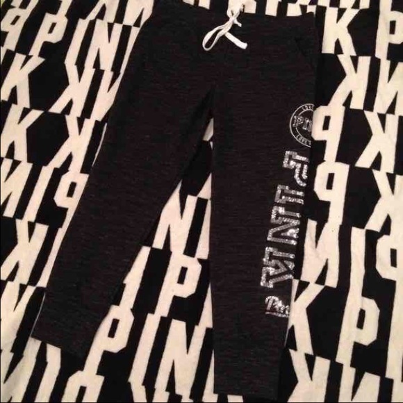 PINK BLACK BLING PANTS