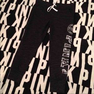 PINK BLACK BLING PANTS