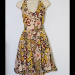 Floral vintage halter dress w full skirt