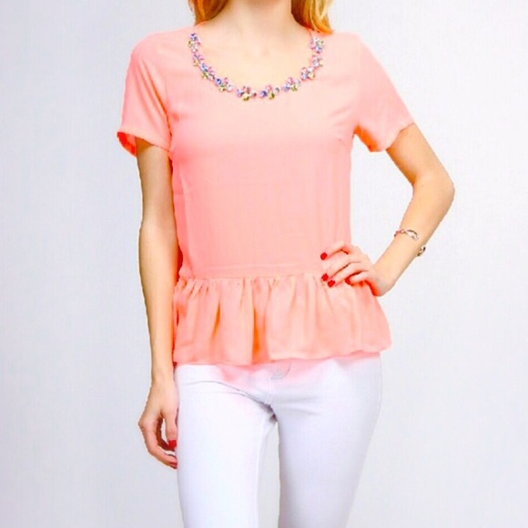 🎉HP!🎉Moon Collection Jewel Neck Embellished Top - Picture 2 of 6