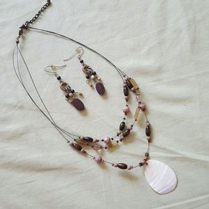 Wood Necklace & Earring Set