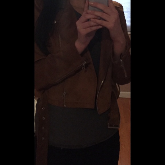 Aritzia camel suede jacket