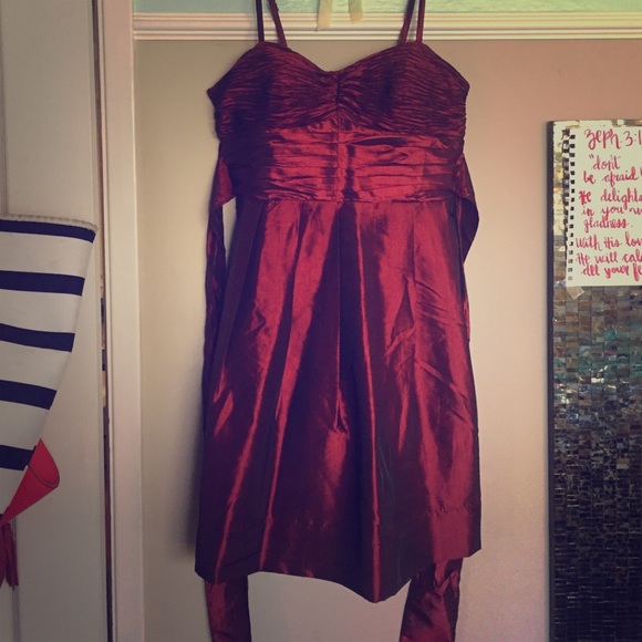 Sexy red cocktail dress. I wore once to a wedding.