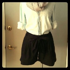 WhiteHouseBlackMarket Black Linen Shorts